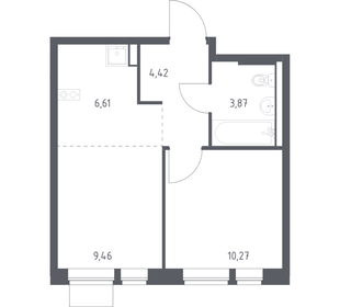 Квартира 34,6 м², 1-комнатная - изображение 1