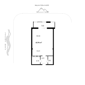 Квартира 63 м², 1-комнатные - изображение 1