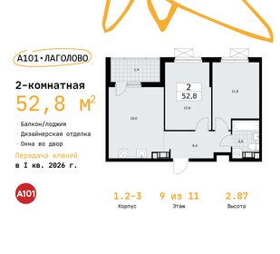 52,9 м², 2-комнатная квартира 7 451 479 ₽ - изображение 42