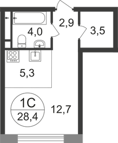 28,4 м², квартира-студия 8 372 230 ₽ - изображение 16