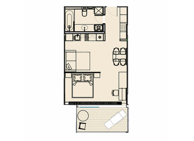 Квартира 51,9 м², 1-комнатные - изображение 2