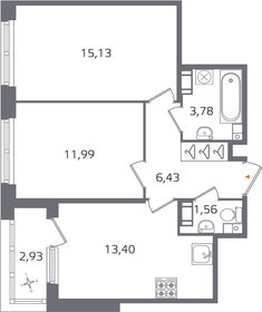 Квартира 53,8 м², 2-комнатная - изображение 1