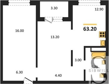 Квартира 63,2 м², 2-комнатная - изображение 1