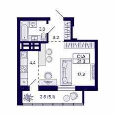 Квартира 31,3 м², студия - изображение 2