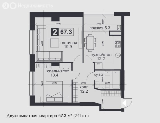 Варианты планировок ЖК «Надежда» - планировка 4