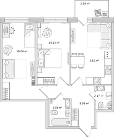77 м², 3-комнатная квартира 13 500 000 ₽ - изображение 95