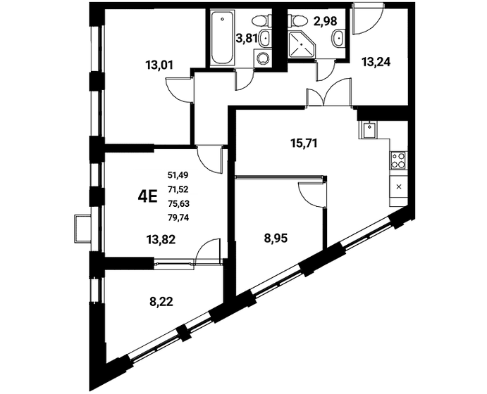 75,6 м², 4-комнатная квартира 10 682 629 ₽ - изображение 1