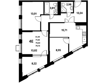 Квартира 75,6 м², 4-комнатная - изображение 1