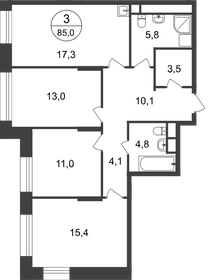 83 м², 3-комнатная квартира 20 900 000 ₽ - изображение 78
