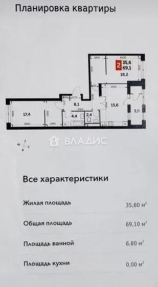 69,1 м², 2-комнатная квартира 21 500 000 ₽ - изображение 46