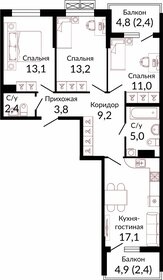 79,4 м², 3-комнатная квартира 10 123 500 ₽ - изображение 33