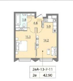 Квартира 42,9 м², 1-комнатная - изображение 1