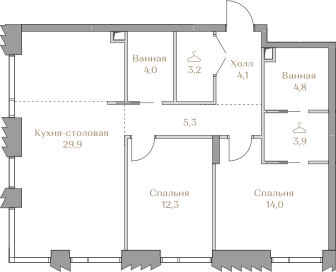 39,5 м², 2-комнатная квартира 22 300 000 ₽ - изображение 169