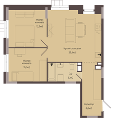 Квартира 60,4 м², 2-комнатная - изображение 2