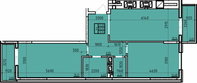 Квартира 73,3 м², 2-комнатная - изображение 1