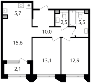 Квартира 67,4 м², 2-комнатная - изображение 1