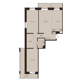 Квартира 99,6 м², 3-комнатная - изображение 1