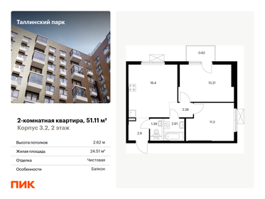 51,1 м², 2-комнатная квартира 8 054 118 ₽ - изображение 25