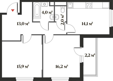 Квартира 67,4 м², 2-комнатная - изображение 1