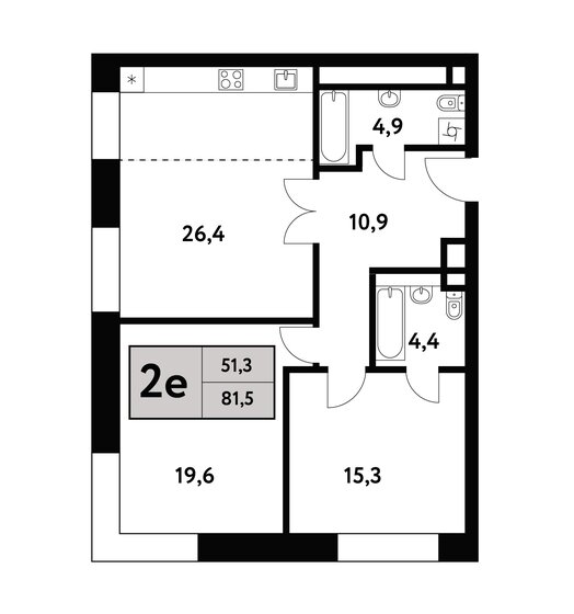 81,5 м², 3-комнатная квартира 28 623 016 ₽ - изображение 1
