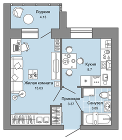 30 м², 1-комнатная квартира 2 500 000 ₽ - изображение 63