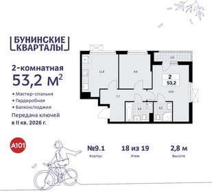 53,1 м², 2-комнатная квартира 12 534 043 ₽ - изображение 41