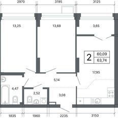 Квартира 63,5 м², 2-комнатная - изображение 2
