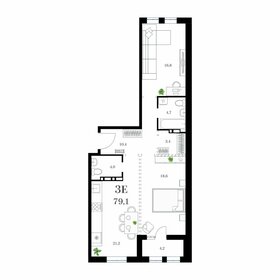 Квартира 82,2 м², 2-комнатная - изображение 1