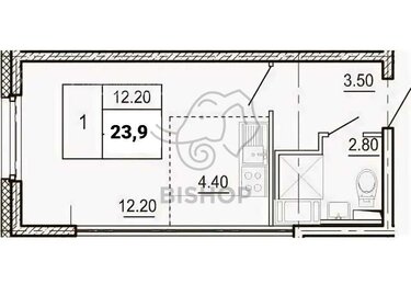 Квартира 23,9 м², студия - изображение 5