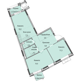 Квартира 63,2 м², 3-комнатная - изображение 1