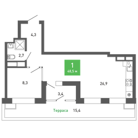 50,1 м², 1-комнатная квартира 5 926 094 ₽ - изображение 15