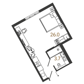 28,8 м², 1-комнатная квартира 10 200 000 ₽ - изображение 110