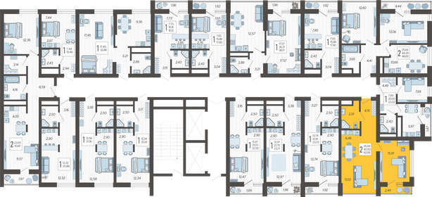 43 м², 2-комнатная квартира 15 652 659 ₽ - изображение 2