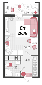 26,8 м², 1-комнатная квартира 4 549 200 ₽ - изображение 49