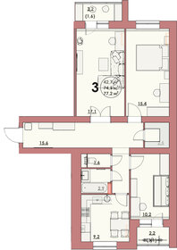 65,3 м², 3-комнатная квартира 6 250 000 ₽ - изображение 72