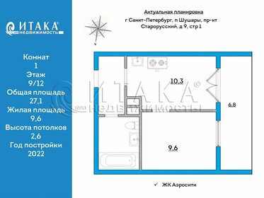 Квартира 27,1 м², 1-комнатная - изображение 1