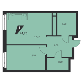 45,7 м², 1-комнатная квартира 6 790 000 ₽ - изображение 118