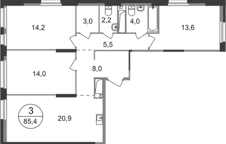 86,3 м², 3-комнатная квартира 19 608 430 ₽ - изображение 70