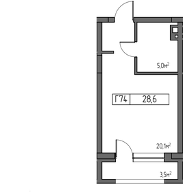 28,6 м², 1-комнатные апартаменты 21 501 372 ₽ - изображение 13