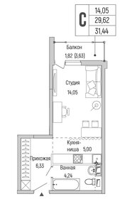 Квартира 31,4 м², студия - изображение 1