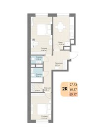 60,8 м², 2-комнатная квартира 13 315 200 ₽ - изображение 25