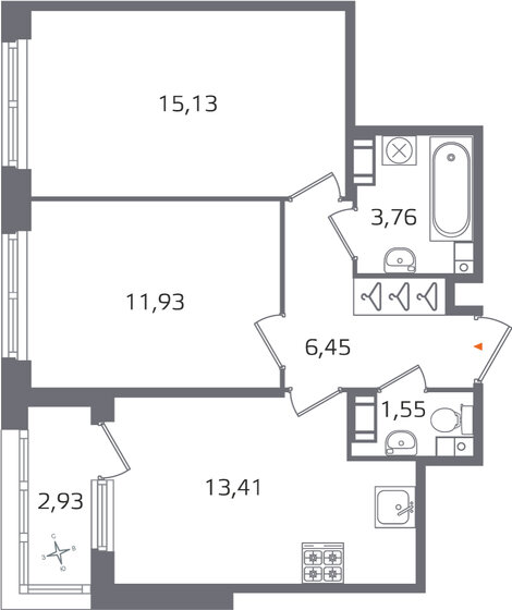 53,7 м², 2-комнатная квартира 15 496 641 ₽ - изображение 31