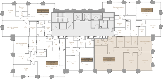 124 м², 3-комнатная квартира 194 500 000 ₽ - изображение 26