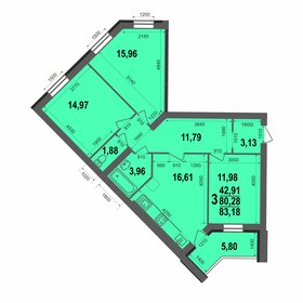 Квартира 83,2 м², 3-комнатная - изображение 1