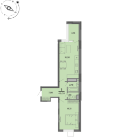 Квартира 49,1 м², 1-комнатная - изображение 1