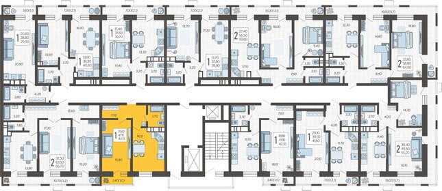 42,1 м², 1-комнатная квартира 6 895 980 ₽ - изображение 42