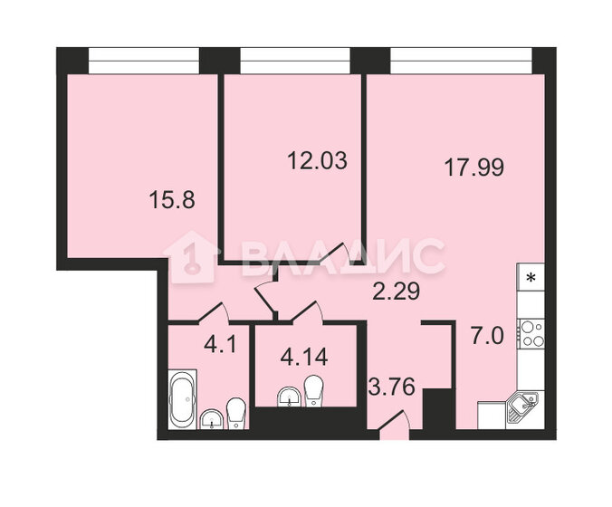 67 м², 3-комнатная квартира 38 000 000 ₽ - изображение 31