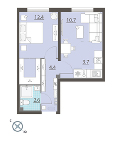 34 м², 1-комнатная квартира 3 884 160 ₽ - изображение 6