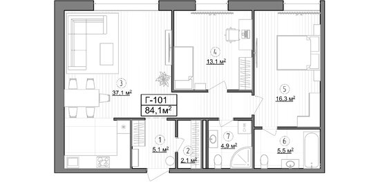 76 м², 3-комнатная квартира 20 500 000 ₽ - изображение 28