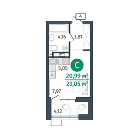 12,9 м², квартира-студия 1 750 000 ₽ - изображение 74
